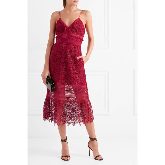 red lace self portrait dress